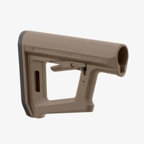 Magpul MOE PR Carbine Stock in FDE is compatible with MIL-SPEC buffer tubes.